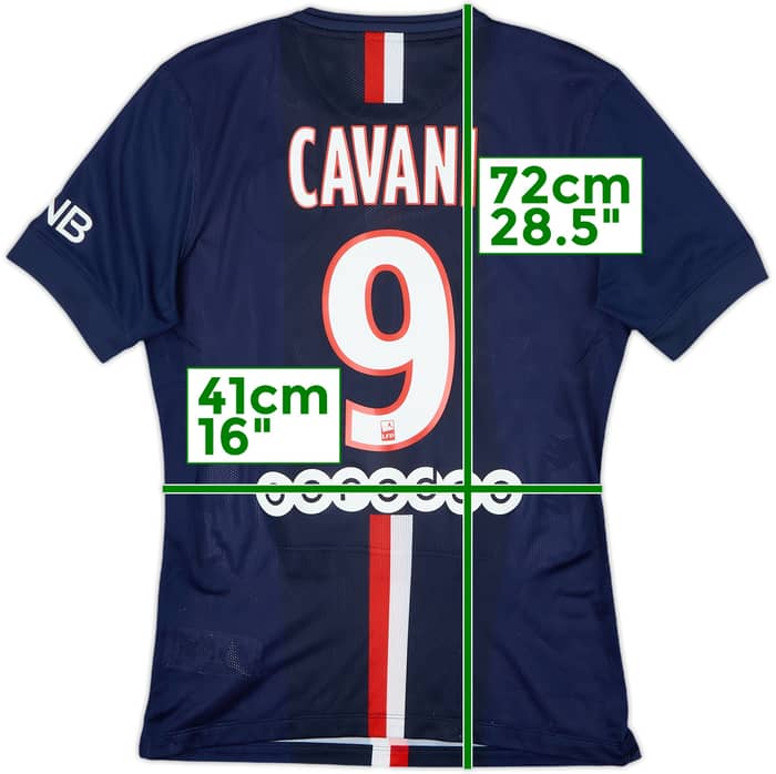 2014-15 Paris Saint-Germain Authentic Home Shirt Cavani #9 - 8/10 - (S)