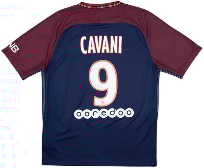 2017-18 Paris Saint-Germain Home Shirt Cavani #9 - 8/10 - (M)