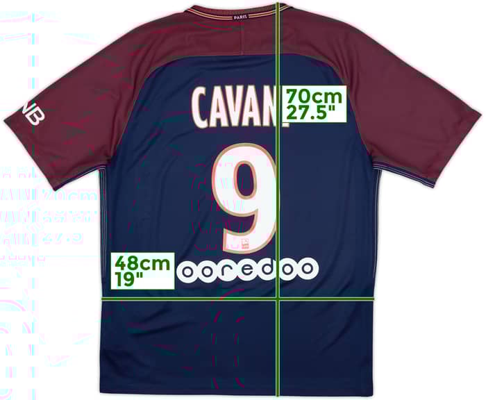 2017-18 Paris Saint-Germain Home Shirt Cavani #9 - 8/10 - (M)