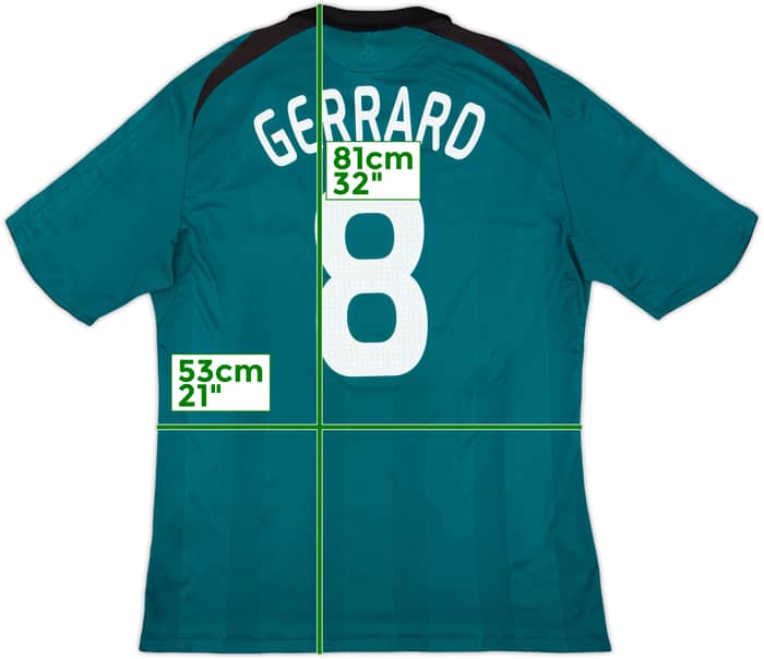 2008-09 Liverpool Tercera camiseta Gerrard #8 - 6/10 - (XL)