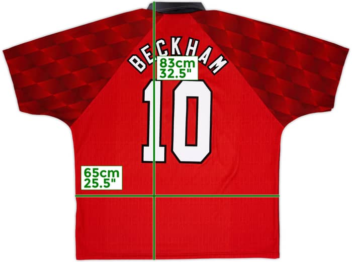 1996-98 Manchester United Home Shirt Beckham #10 - 9/10 - (XXL)