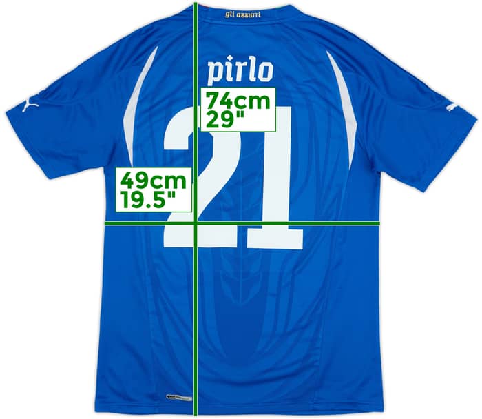 2010-12 Italy Home Shirt Pirlo #21 - 9/10 - (L)