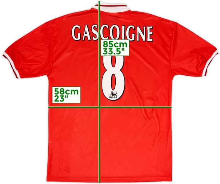 1998-99 Middlesbrough Camiseta Local Gascoigne #8 - 8/10 - (XL)