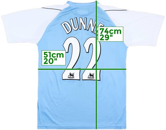 2006-07 Manchester City Home Shirt Dunne #22 - 8/10 - (L)