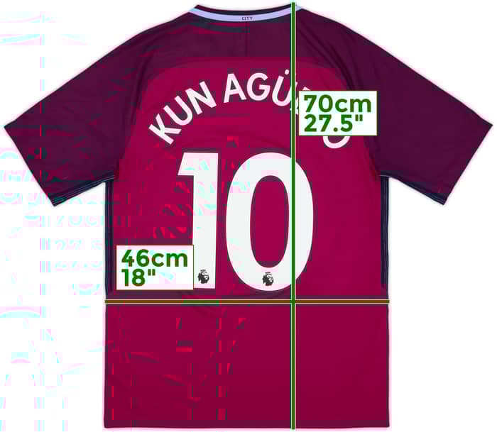 2017-18 Manchester City Away Shirt Kun Aguero #10 - 8/10 - (S)