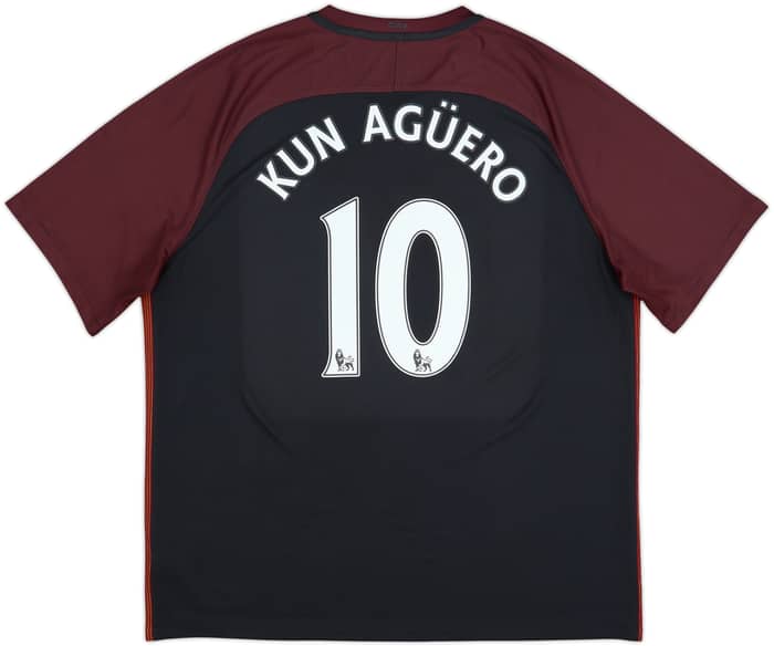 2016-17 Manchester City Away Shirt Kun Aguero #10 - 9/10 - (XXL)