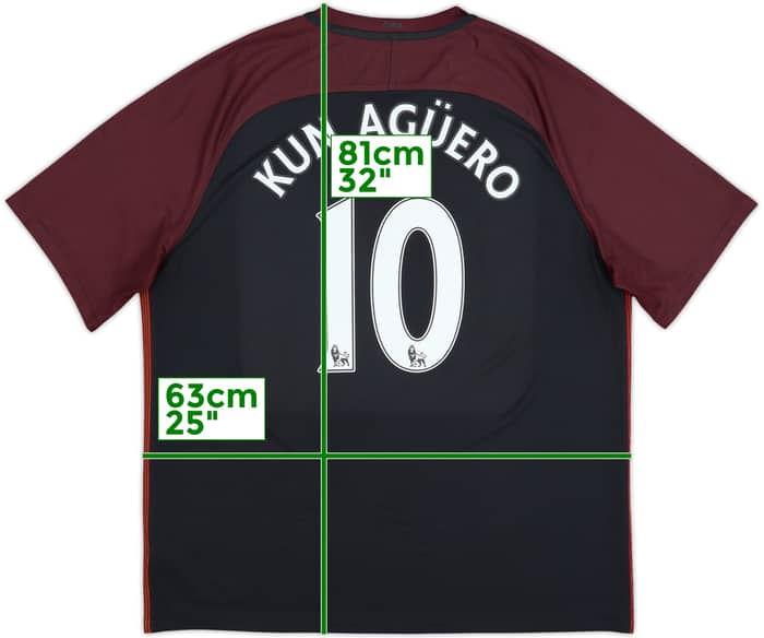 2016-17 Manchester City Away Shirt Kun Aguero #10 - 9/10 - (XXL)