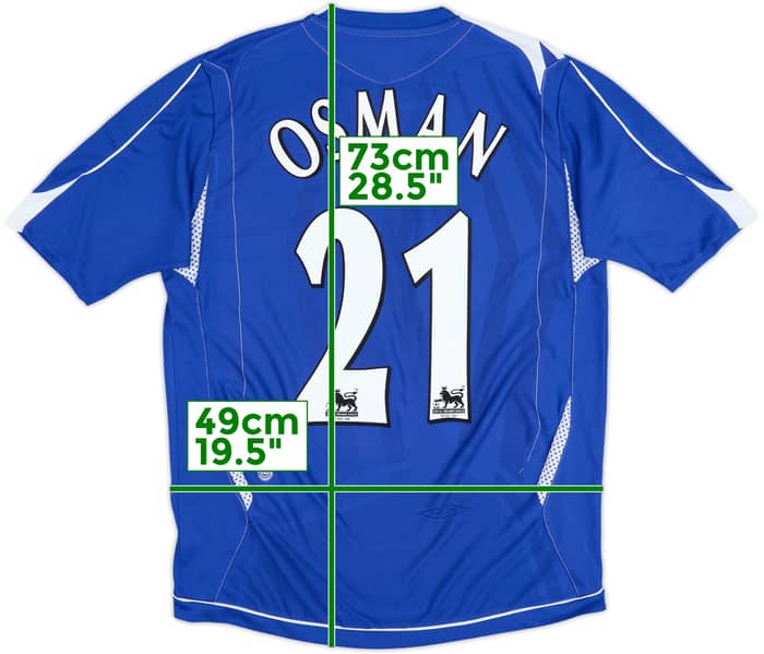 Camiseta de local del Everton 2006-07 Osman #21 - 6/10 - (M)
