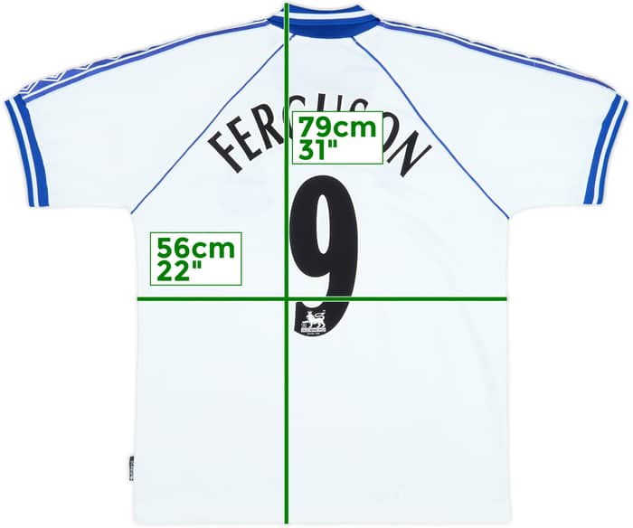 Camiseta de visitante del Everton 1998-99 Ferguson #9 - 8/10 - (XL)