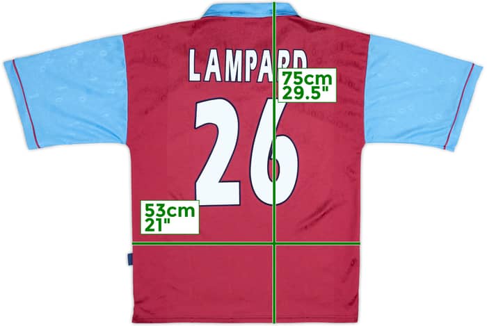 1995-97 West Ham Centenario Camiseta Local Lampard #26 - 9/10 - (M)