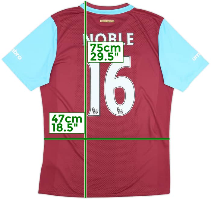 Camiseta 'Boleyn' de local del West Ham 2015-16 Noble #16 - 8/10 - (M)
