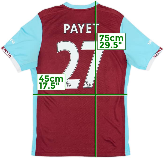 2016-17 West Ham Home Shirt Payet #27 - 7/10 - (M)