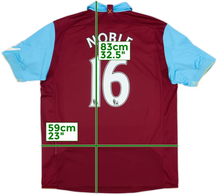 2010-11 West Ham Home Shirt Noble #16 - 7/10 - (XL)