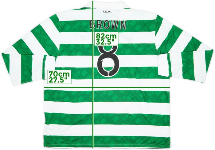 2010-12 Celtic Home L/S Shirt Brown #8 (3XL)