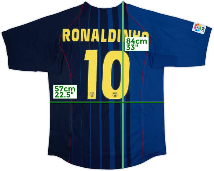 2004-05 Barcelona Away Shirt Ronaldinho #10 - 8/10 - (XL)