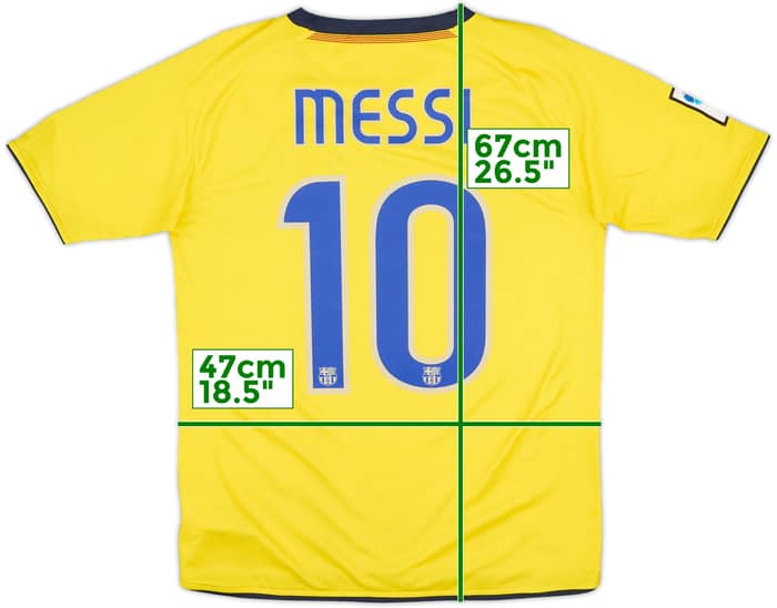 Camiseta de visitante del Barcelona 2008-10 Messi #10 - 8/10 - (Juvenil XL)