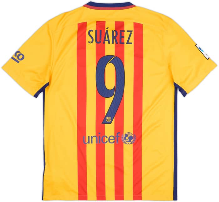 2015-16 Barcelona Away Shirt Suarez #9 - 8/10 - (M)