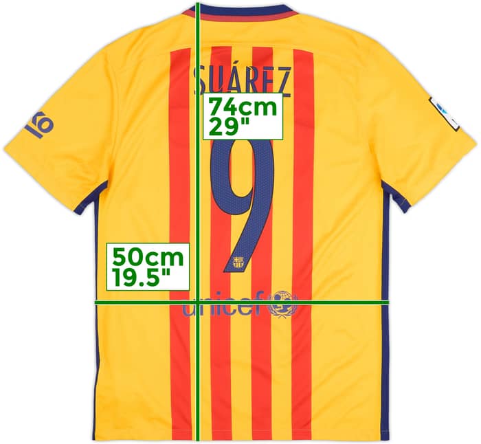 2015-16 Barcelona Away Shirt Suarez #9 - 8/10 - (M)