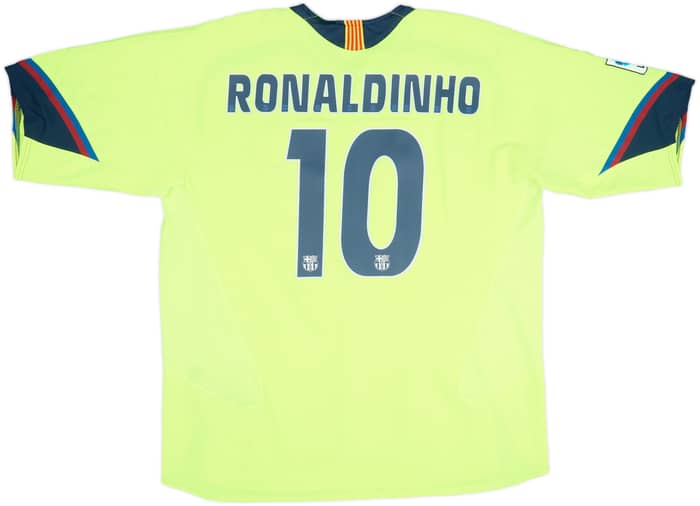 Camiseta de visitante del Barcelona 2005-06 Ronaldinho #10 - 7/10 - (XXL)