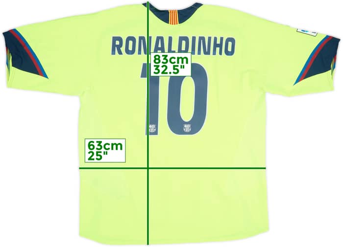 Camiseta de visitante del Barcelona 2005-06 Ronaldinho #10 - 7/10 - (XXL)