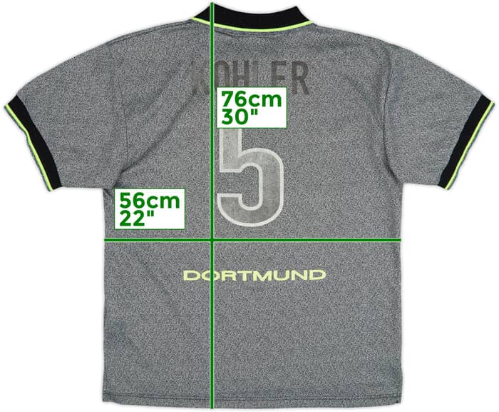 1997-98 Borussia Dortmund Away Shirt Kohler #5 - 5/10 - (L)