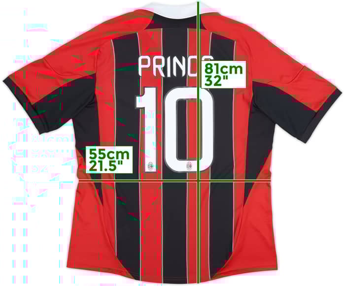 2012-13 AC Milan Home Shirt Prince #10 - 6/10 - (XL)