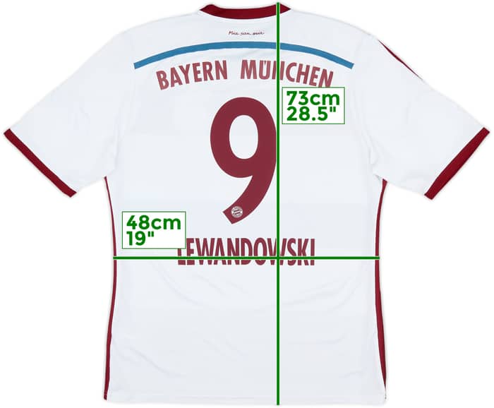 2014-15 Bayern Munich Away Shirt Lewandowski #9 - 7/10 - (L)