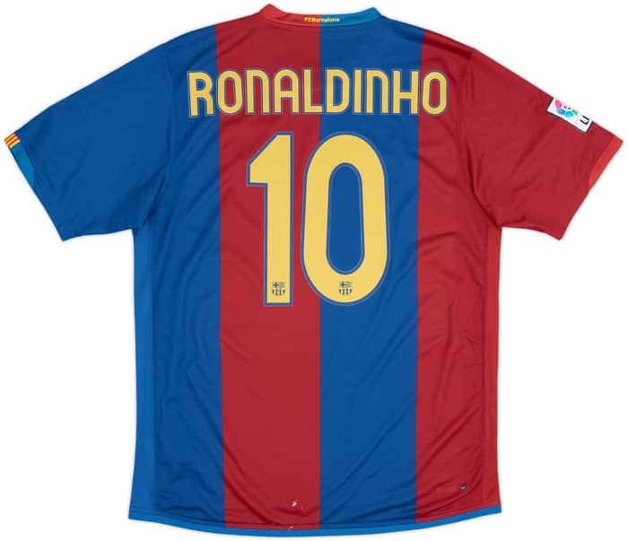 2006-07 Barcelona Home Shirt Ronaldinho #10 - 8/10 - (L)