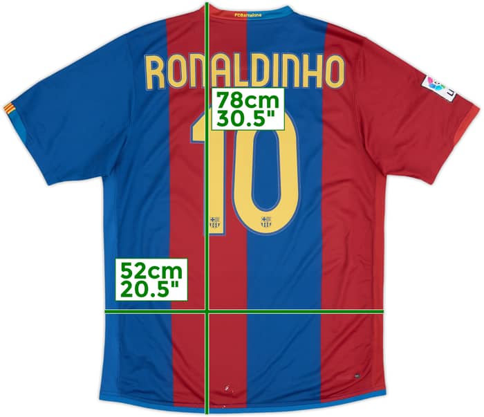 2006-07 Barcelona Home Shirt Ronaldinho #10 - 8/10 - (L)