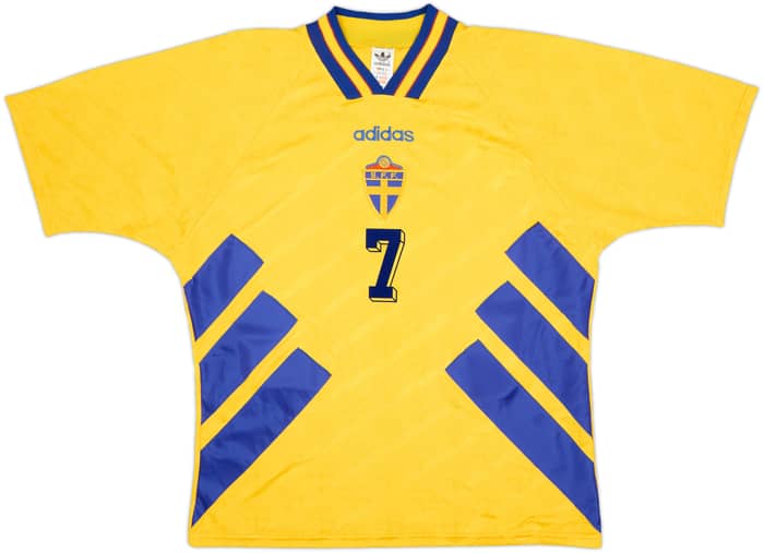 1994-96 Sweden Home Shirt Larsson #7 - 9/10 - (L)