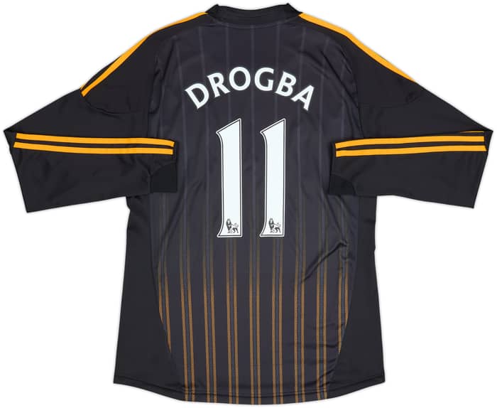 Camiseta de manga larga de visitante del Chelsea 2010-11 Drogba #11 - 8/10 - (M)