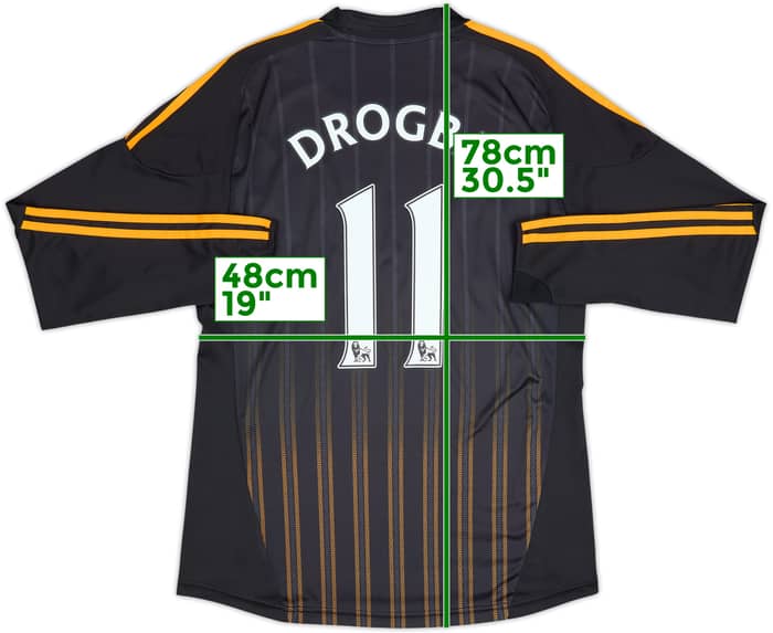 Camiseta de manga larga de visitante del Chelsea 2010-11 Drogba #11 - 8/10 - (M)