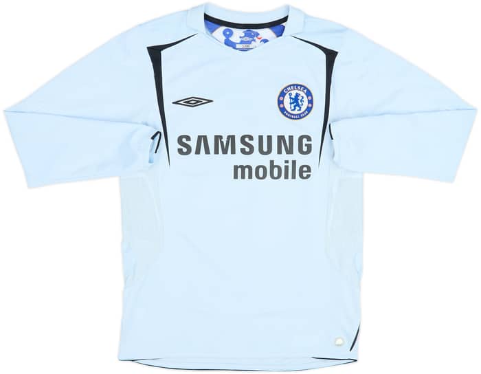 Camiseta de visitante de manga larga del Chelsea 2005-06 Drogba #15 - 6/10 - (S)