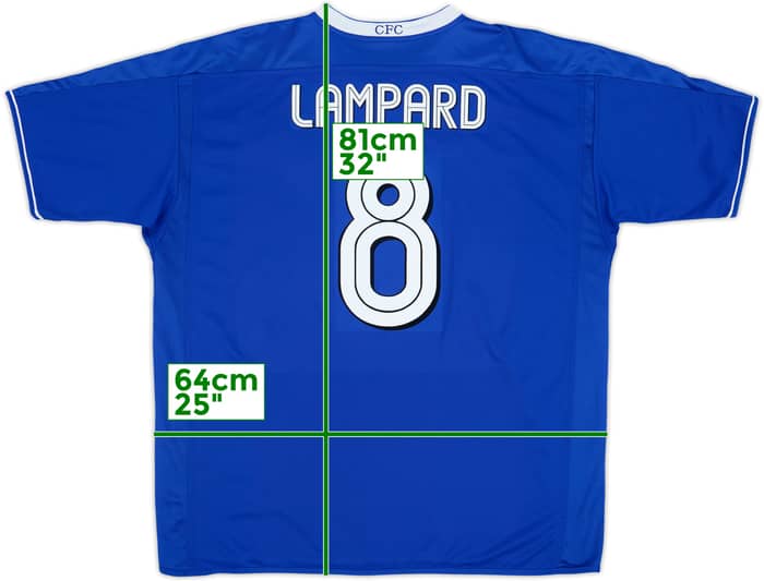 2003-05 Chelsea Home Shirt Lampard #8 - 7/10 - (XXL)