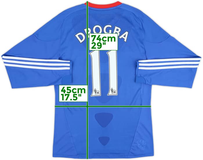 Camiseta de local L/S del Chelsea 2010-11 Drogba #11 - 8/10 - (S)
