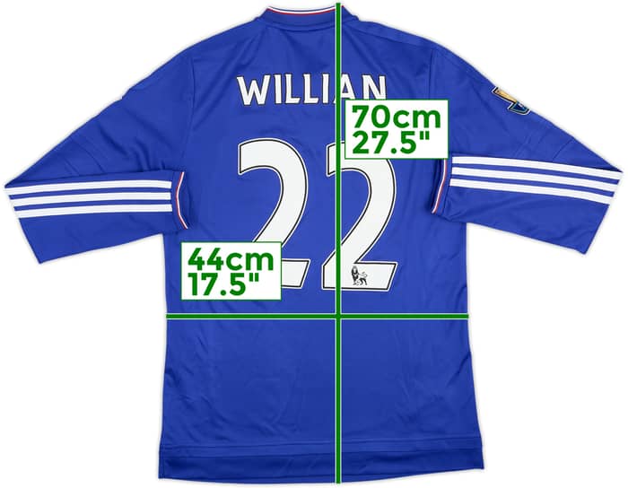 Camiseta de manga larga de local del Chelsea 2015-16 Willian #22 - 6/10 - (S)
