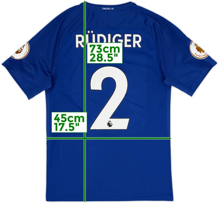 Camiseta de local del Chelsea 2017-18 Rudiger #2 - 7/10 - (S)