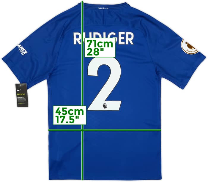 Camiseta de local del Chelsea 2017-18 Rudiger #2 (S)