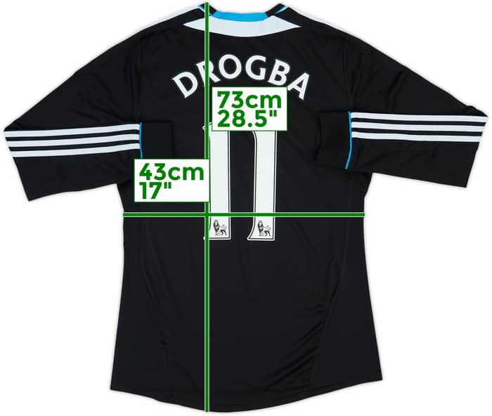 Camiseta de visitante de manga larga del Chelsea 2011-12 Drogba #11 - 6/10 - (S)
