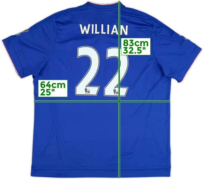 Camiseta de local del Chelsea 2015-16 Wiliian #22 - 10/10 - (XXL)