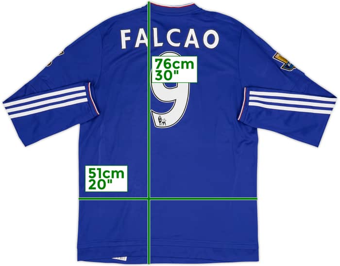Camiseta de local de manga larga del Chelsea 2015-16 Falcao #9 - 6/10 - (L)