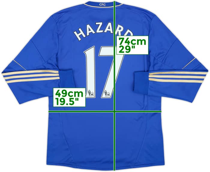 Camiseta de local del Chelsea 2012-13 de manga larga Hazard #17 - 6/10 - (M)