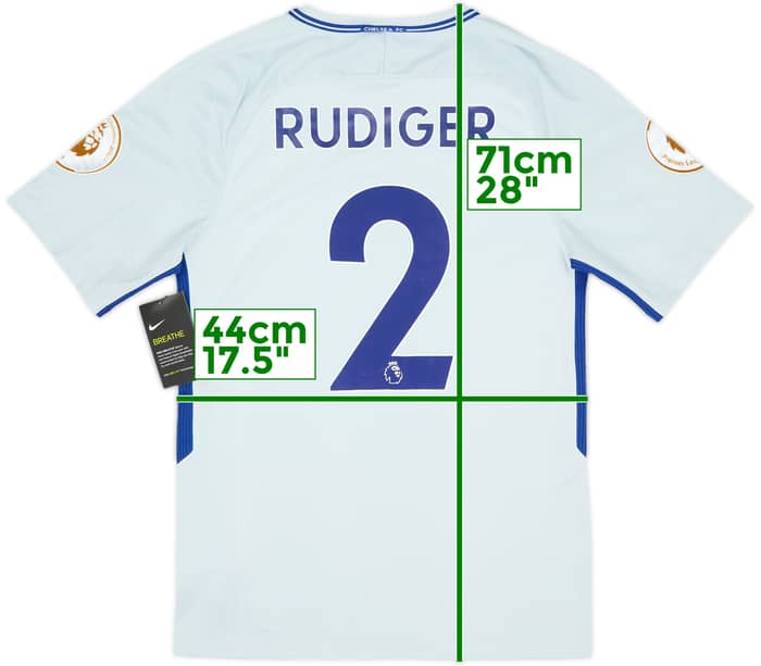 Camiseta de visitante del Chelsea 2017-18 Rudiger #2 (S)