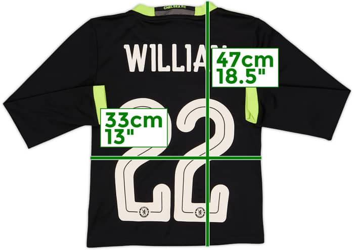 2016-17 Chelsea Away L/S Shirt Willian #22 - 6/10 - (S.Boys)