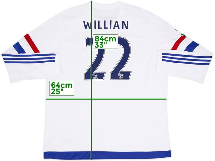 2015-16 Chelsea Away L/S Shirt Willian #22 - 8/10 - (XXL)