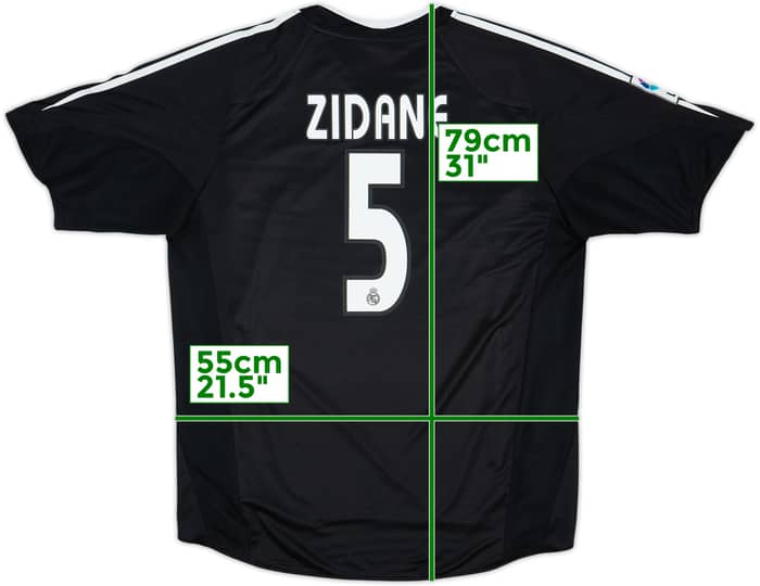 2004-05 Real Madrid Camiseta Visitante Zidane #5 - 7/10 - (L)