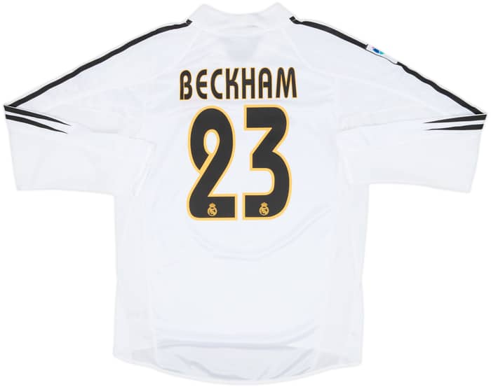 2004-05 Real Madrid Home L/S Shirt Beckham #23 - 10/10 - (S)