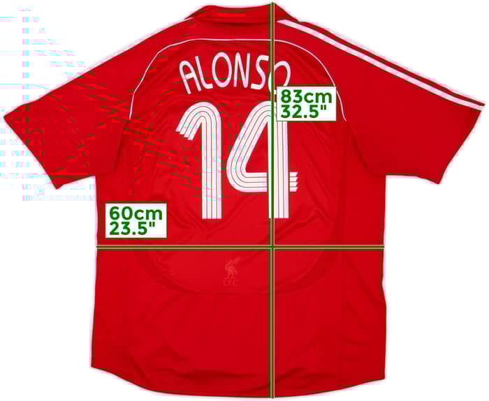 2006-08 Liverpool Home Shirt Alonso #14 - 5/10 - (XXL)