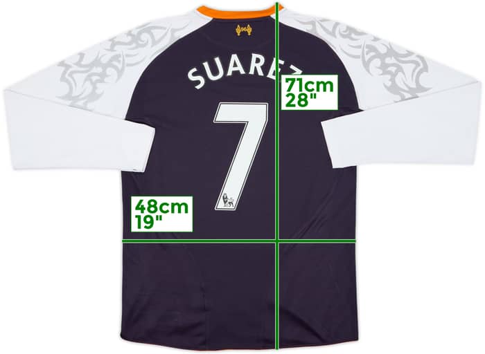 2012-13 Liverpool Third L/S Shirt Suarez #7 - 8/10 - (M)