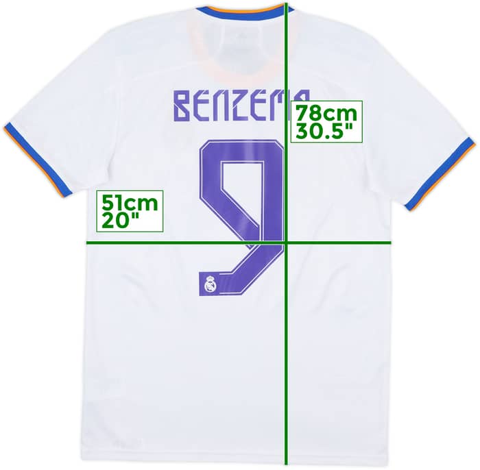 2021-22 Real Madrid Camiseta Local Benzema #9 - 10/10 - (M)